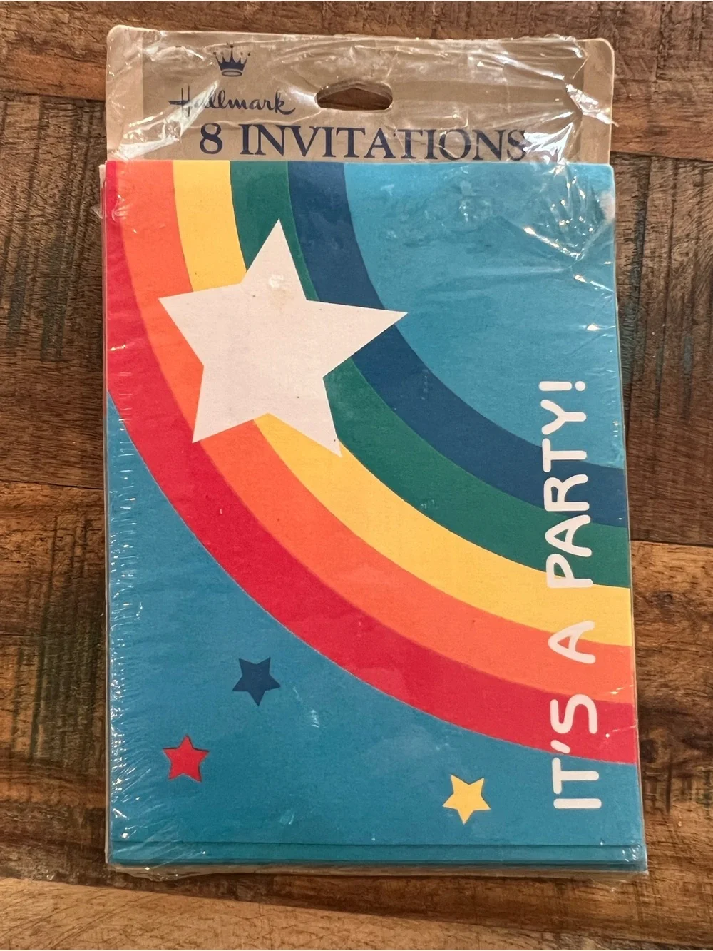 True Vintage 1980s Rainbow Party Invitations Retro Bright Happy New